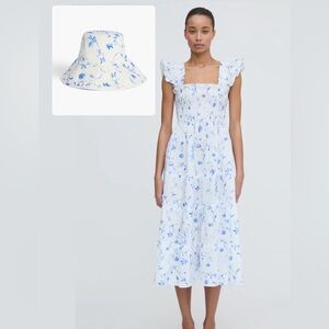 2 item bundle! Hill House Ellie Nap Dress and The Sun Hat in Blue Botanical
